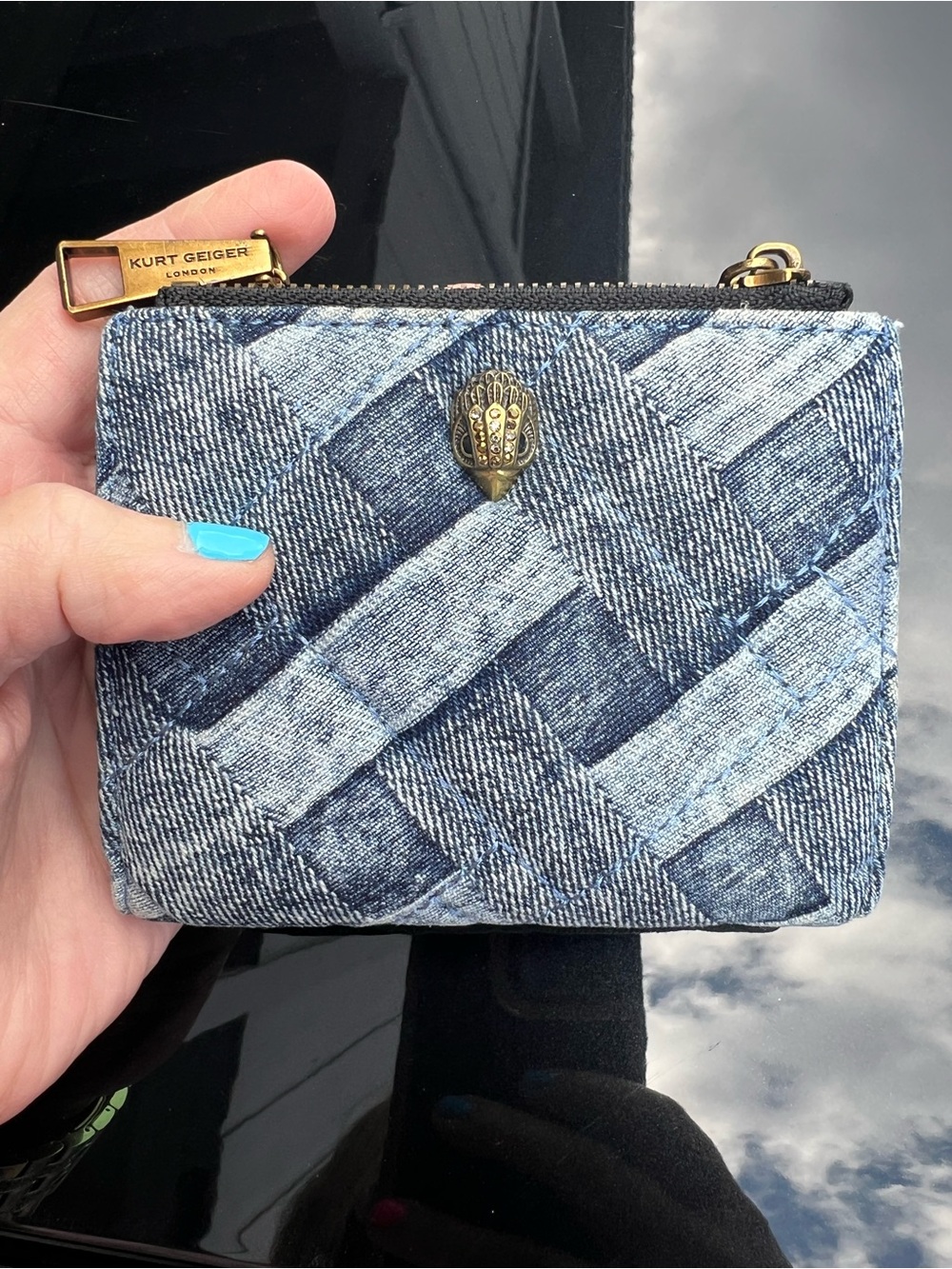Kurt Geiger woven denim wallet